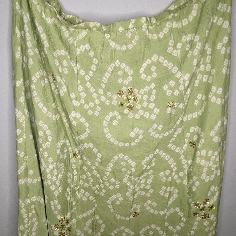Vintage Newport News green color block sequins maxi skirt size woman's Large - Picture 3 of 5